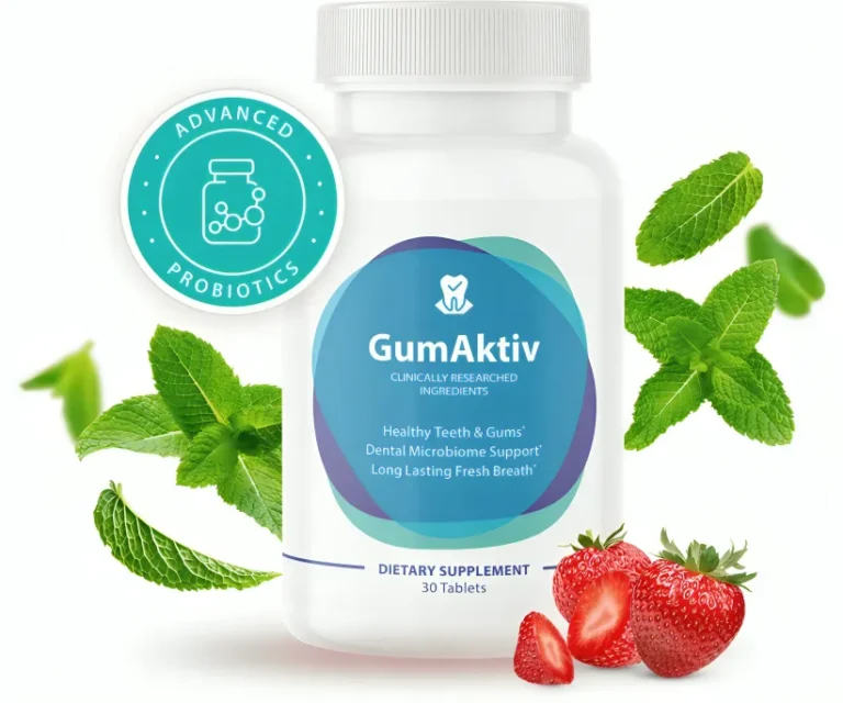 GumAktiv oral probiotic supplement bottle for teeth and gum support