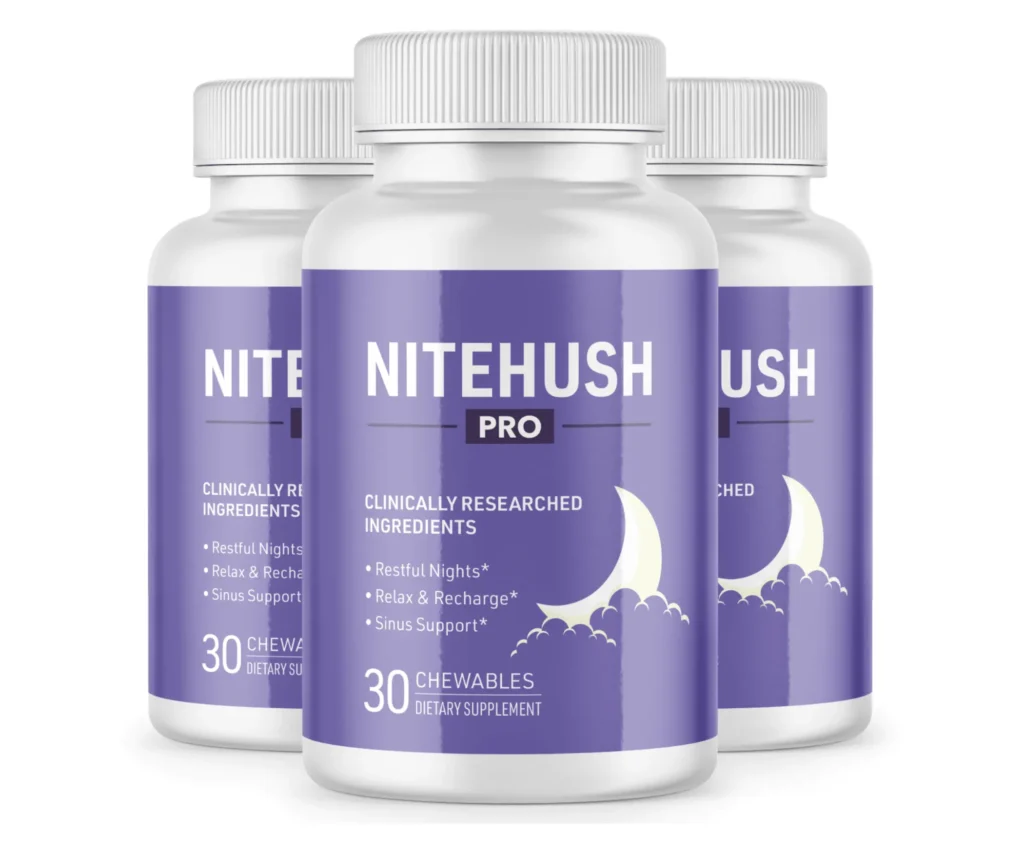 NiteHush Pro chewable sleep and respiratory support supplement bottle