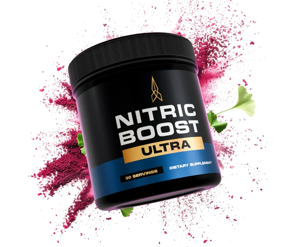 Nitric Boost Ultra powdered male performance supplement container